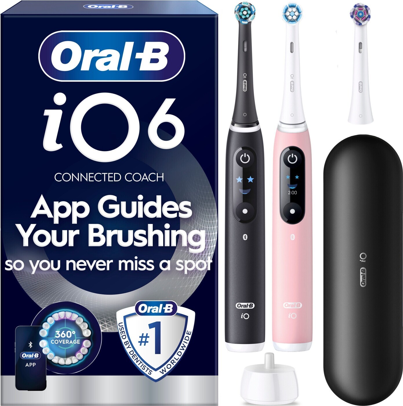 Oral B - Io6 Elektrisk Tandbørste Duo-pakke - Sort Og Pink