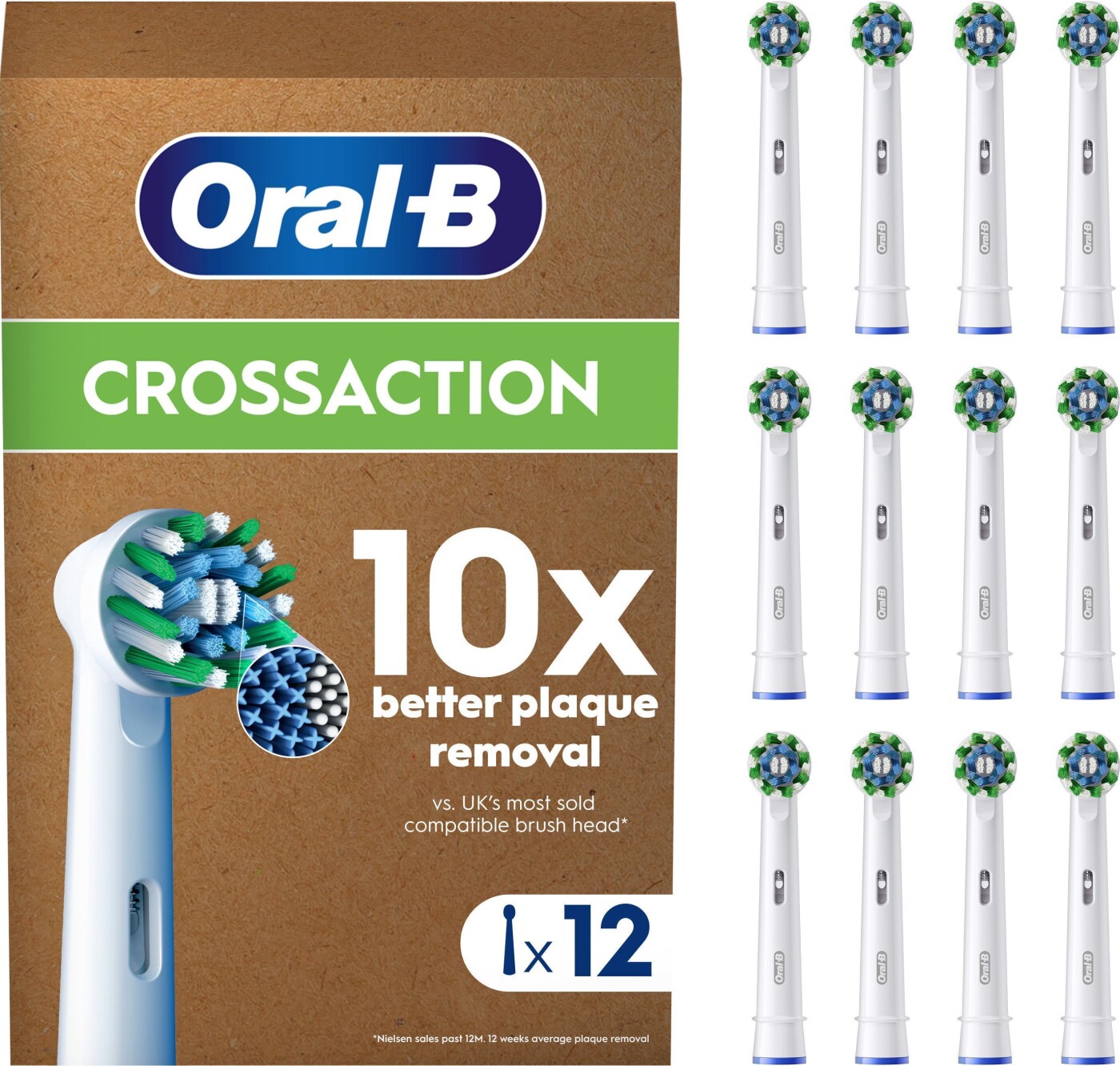 Oral-B Tandbørstehoveder Cross Action 12 pcs Letterbox