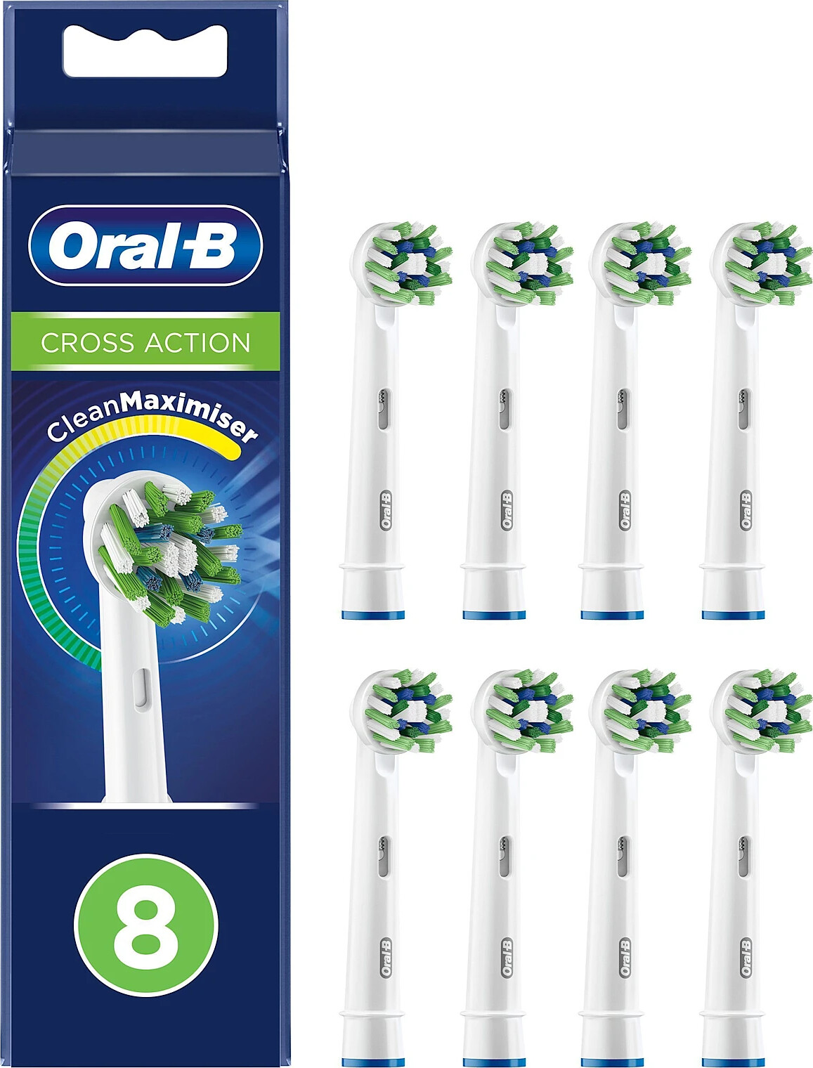 Oral B - Pro Cross Action Børstehoveder - White - 8 Stk