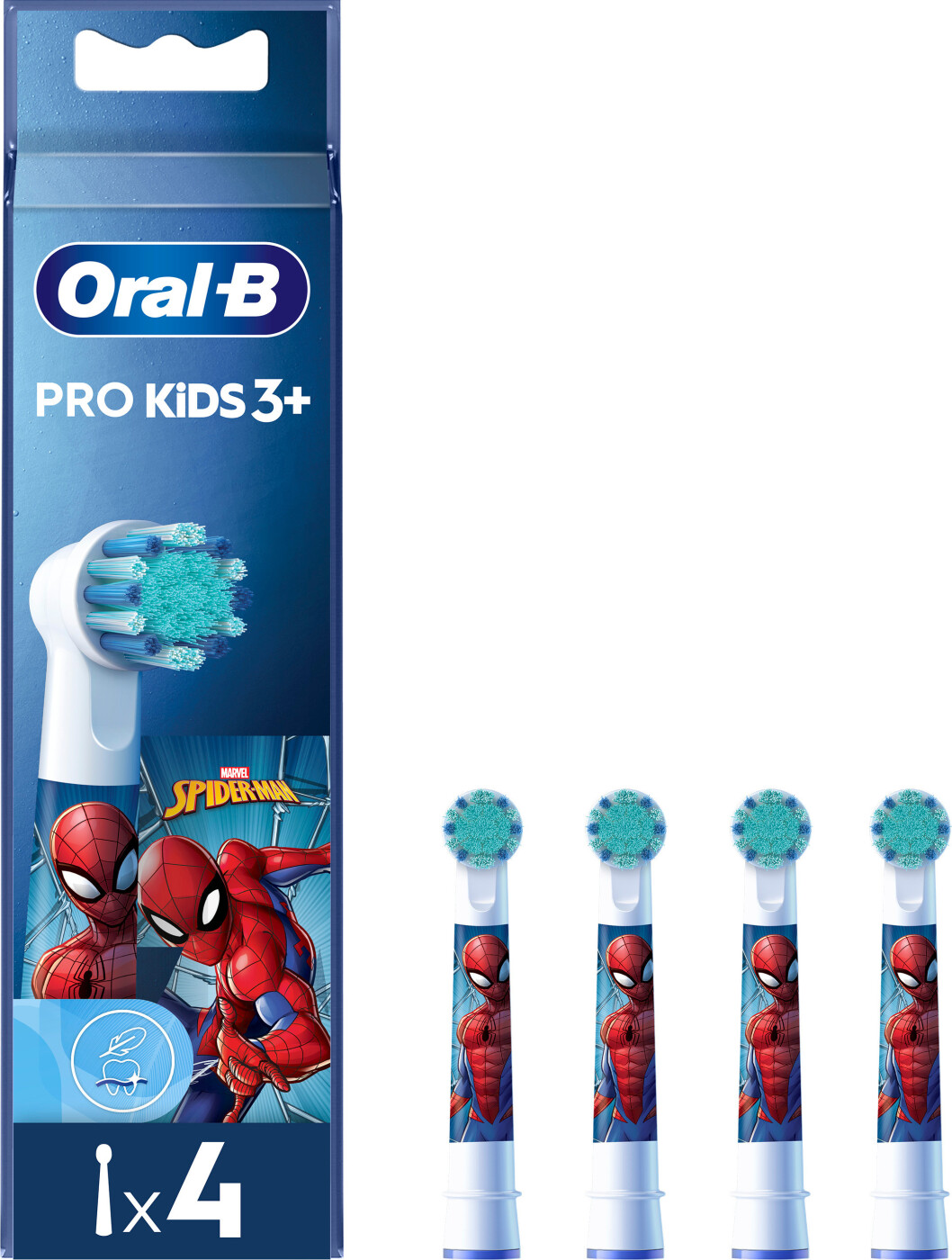 Oral B - Pro Kids-tandbørstehoveder Med Spider-man - Hvid - 4 Stk