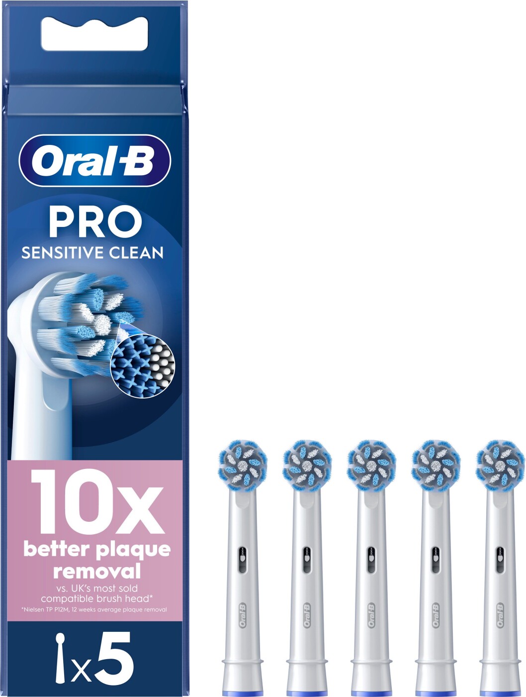 Oral B - Pro Sensitive Clean Børstehoveder - White - 5 Stk
