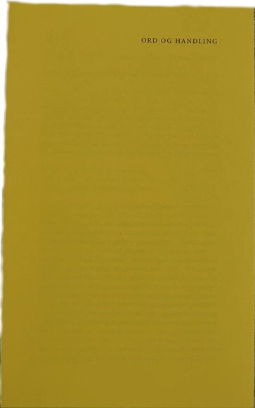 Ord & Handling - Jørn H. Sværen - Bog