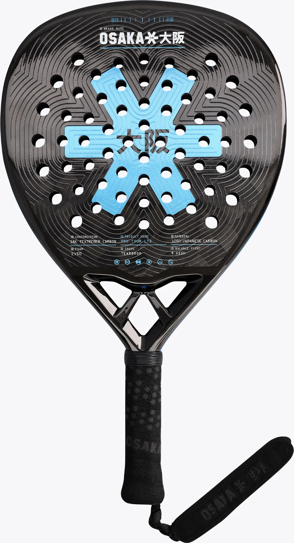 Osaka - Pro Tour Ltd Power Padelbat - Silver Lake Blue