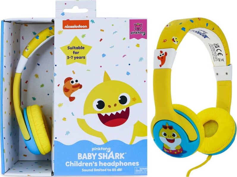 Baby Shark - Hovedtelefoner Til Børn - Gul Blå
