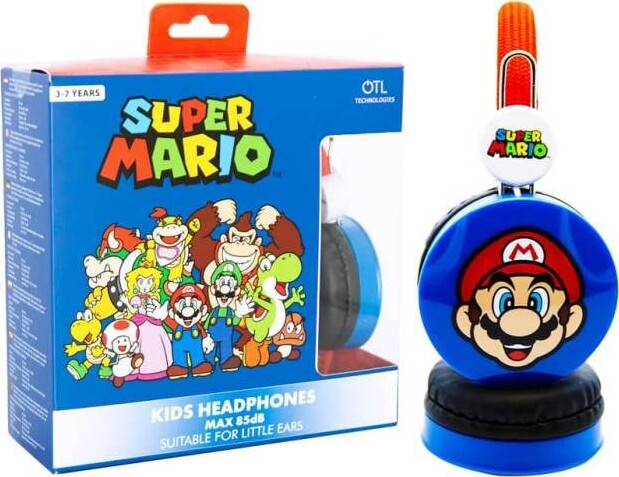 Super Mario – Høretelefoner Til Børn – Otl – 85 Db – Blå Rød
