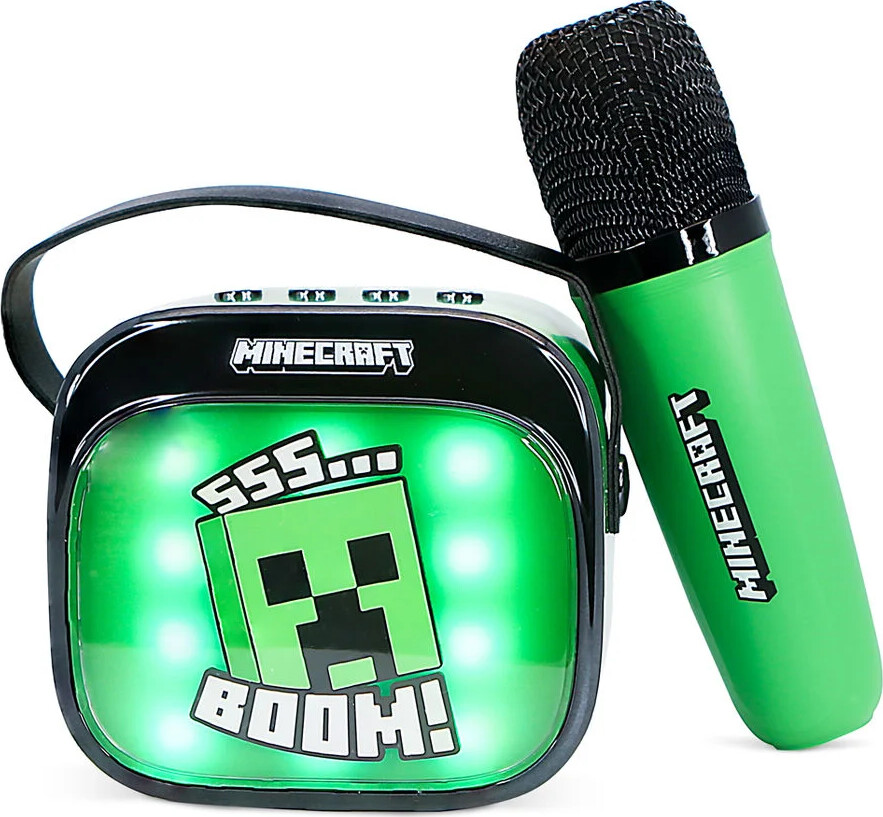 Otl - Light Up Wireless Karaoke Speaker W/ Microphone - Minecraft