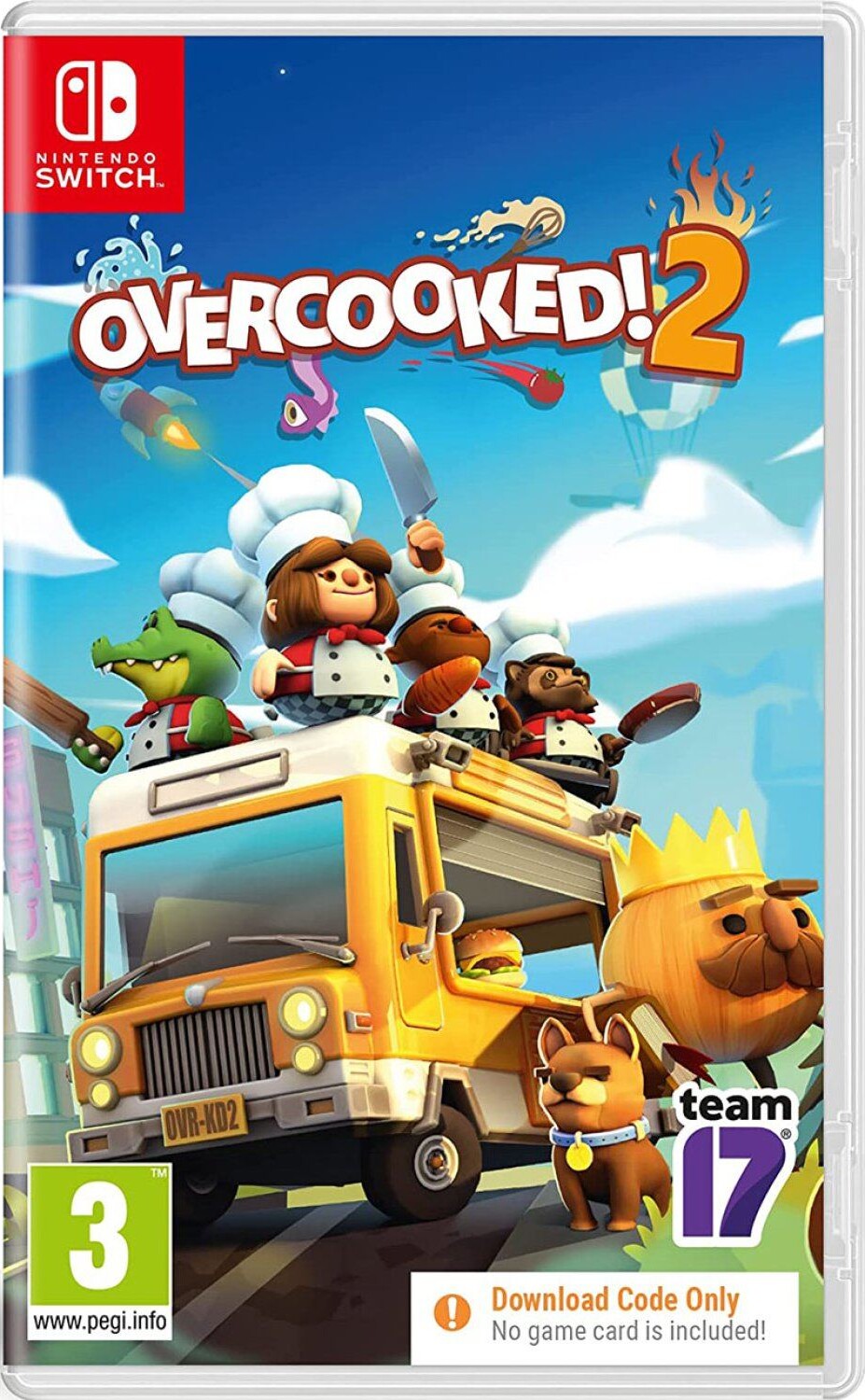 Overcooked! 2 Nintendo Switch Spil (Digital Kode i Boksen)