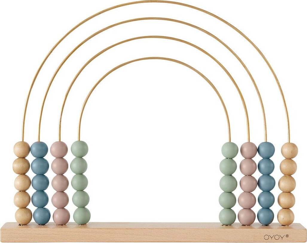 Oyoy Mini - Abacus Rainbow Kugleramme Til Børn - Messing Belagt