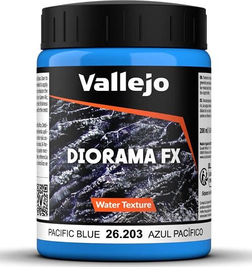 Vallejo - Diorama Fx - Water Texture Akryl Medium - Pacific Blue - 200 Ml