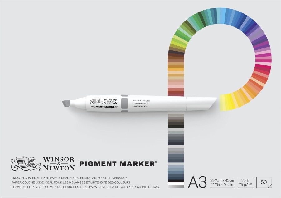 Tegneblok - Pigment Marker - A3 - 50 Ark - Winsor & Newton