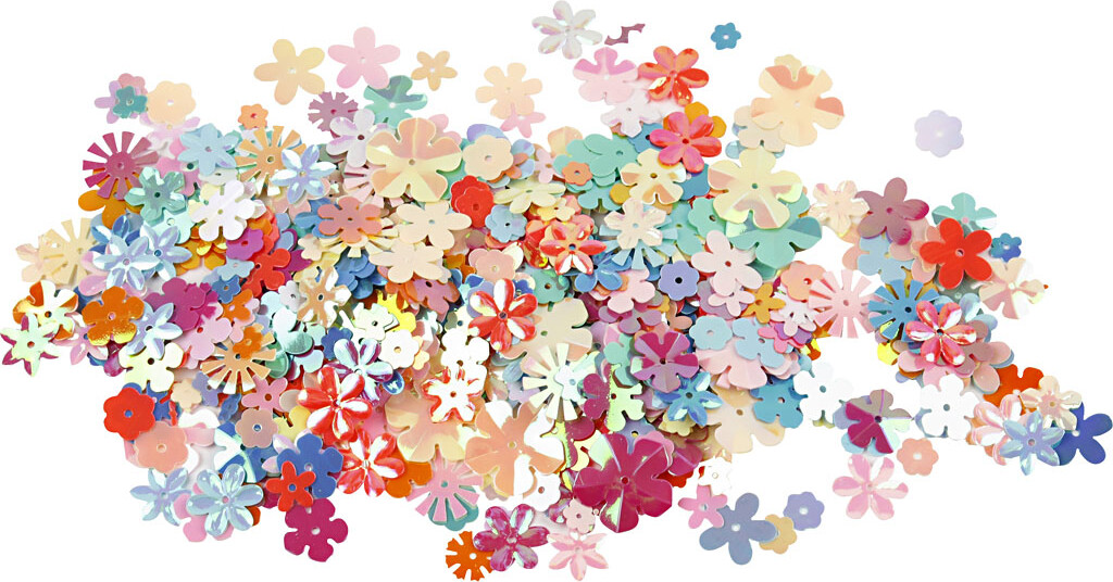 Pailletter - ø 5-20 Mm - Pastelfarver - 250 G billede