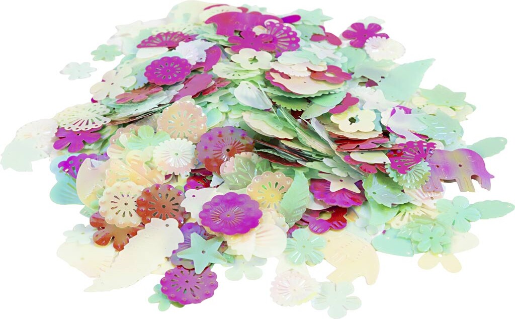 Pailletter - Str. 15-45 Mm - Perlemorsfarver - 400 G