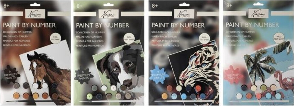 Mal Efter Tal Sæt - 33,5x23,8 Cm - Nassau Fine Art - Assorteret