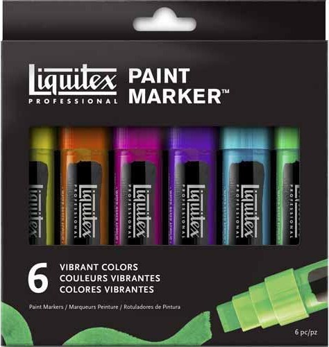 Se Liquitex - Paint Marker Wide Tusser - Vibrant - 6 Farver hos Gucca.dk