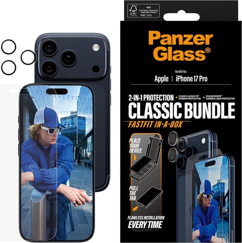 Panzerglass - Iphone 17 Pro - Classic Bundle Fastfit - Skærm Og Linse