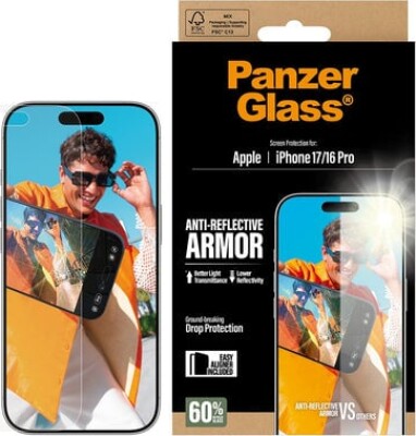 Panzerglass - Iphone 17/iphone 16 Pro - Anti-reflective Armor Skærmbeskyttelse