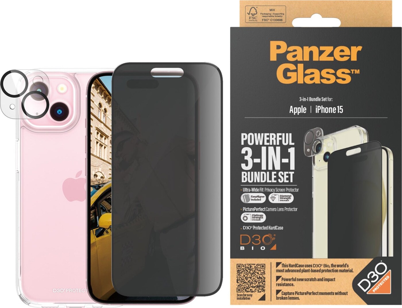 PanzerGlass Privacy - 3-i-1 Pack