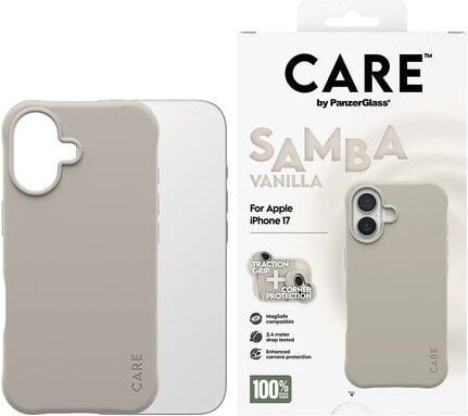 PanzerGlass CARE by Fashionable Case Samba Vanilla w. MagSafe iPhone 17 Beskyttelsescover Beige