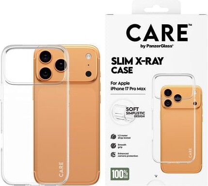 PanzerGlass CARE by Fashionable Case Transparent X-Ray Soft Basic iPhone 17 Pro Max Beskyttelsescover Transparent