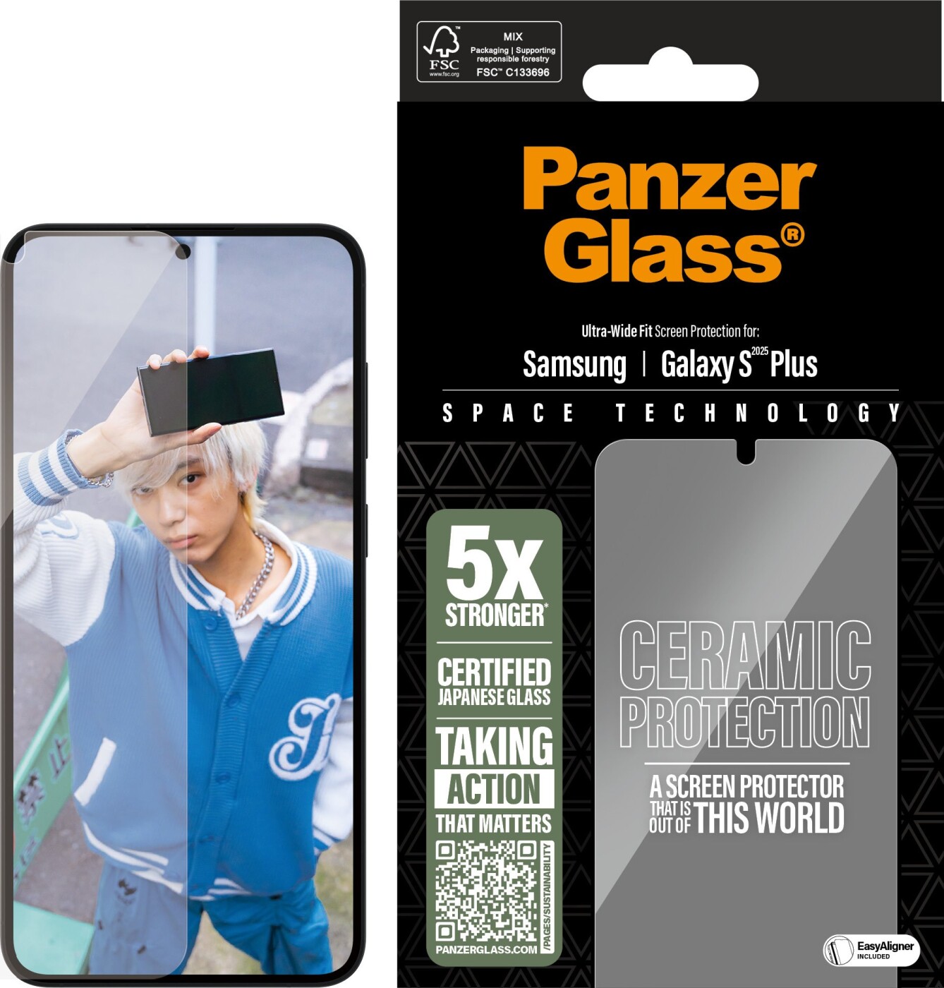 PanzerGlass Keramisk skærmbeskytter Samsung Galaxy S25 Plus- Ultra-wide fit