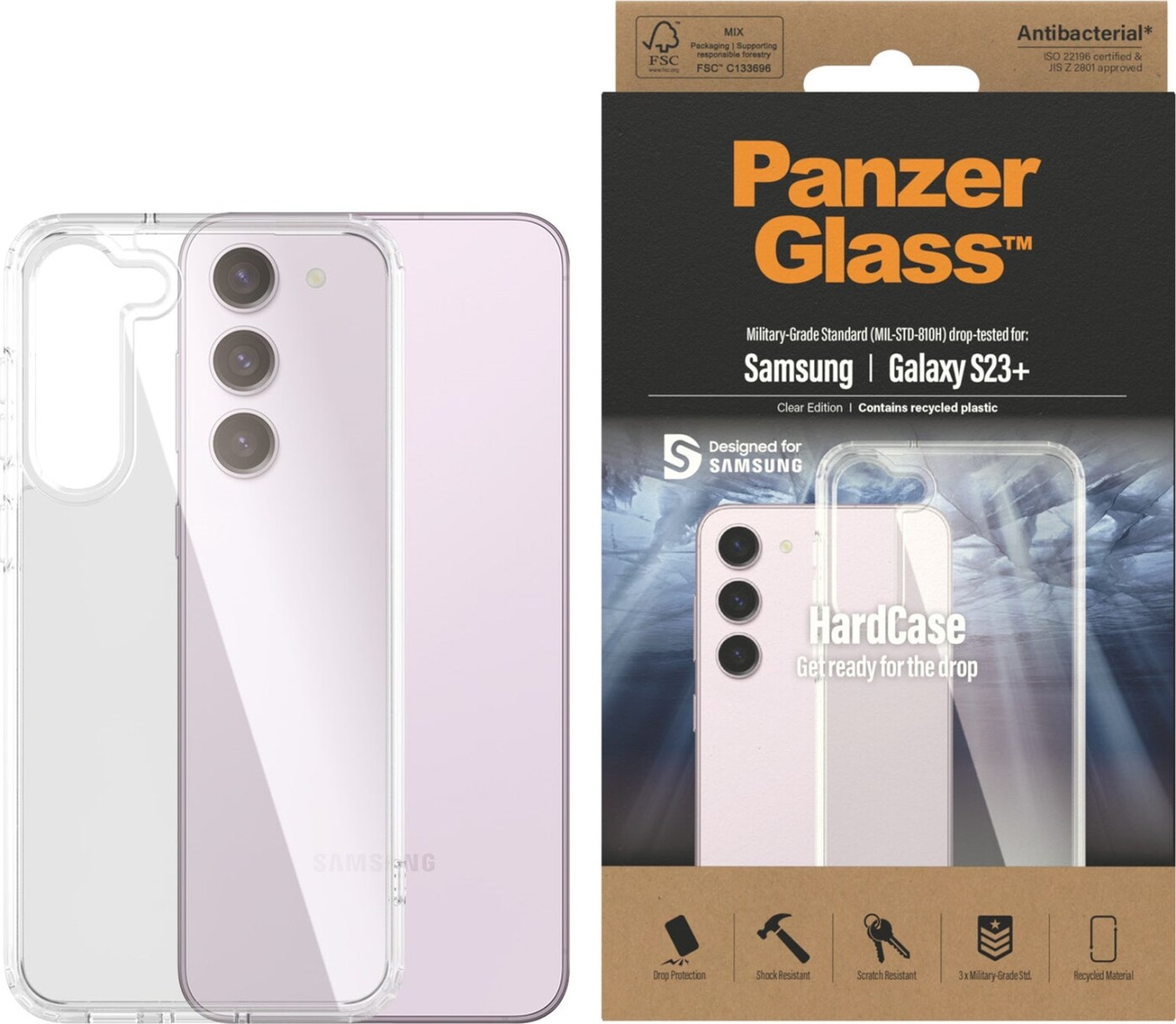 PanzerGlass HardCase - Clear Edition - bagsidecover til mobiltelefon - termoplastisk polyuretan (TPU) - gennemsigtig - for Samsung Galaxy S23+