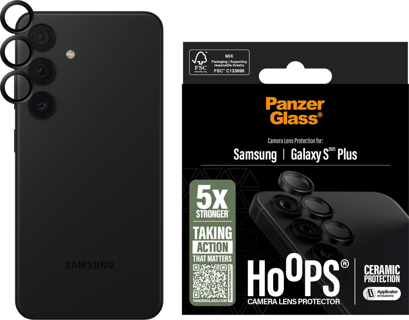 Panzerglass - Hoops - Ceramic Lens Protector Samsung Galaxy S 2025 Plus