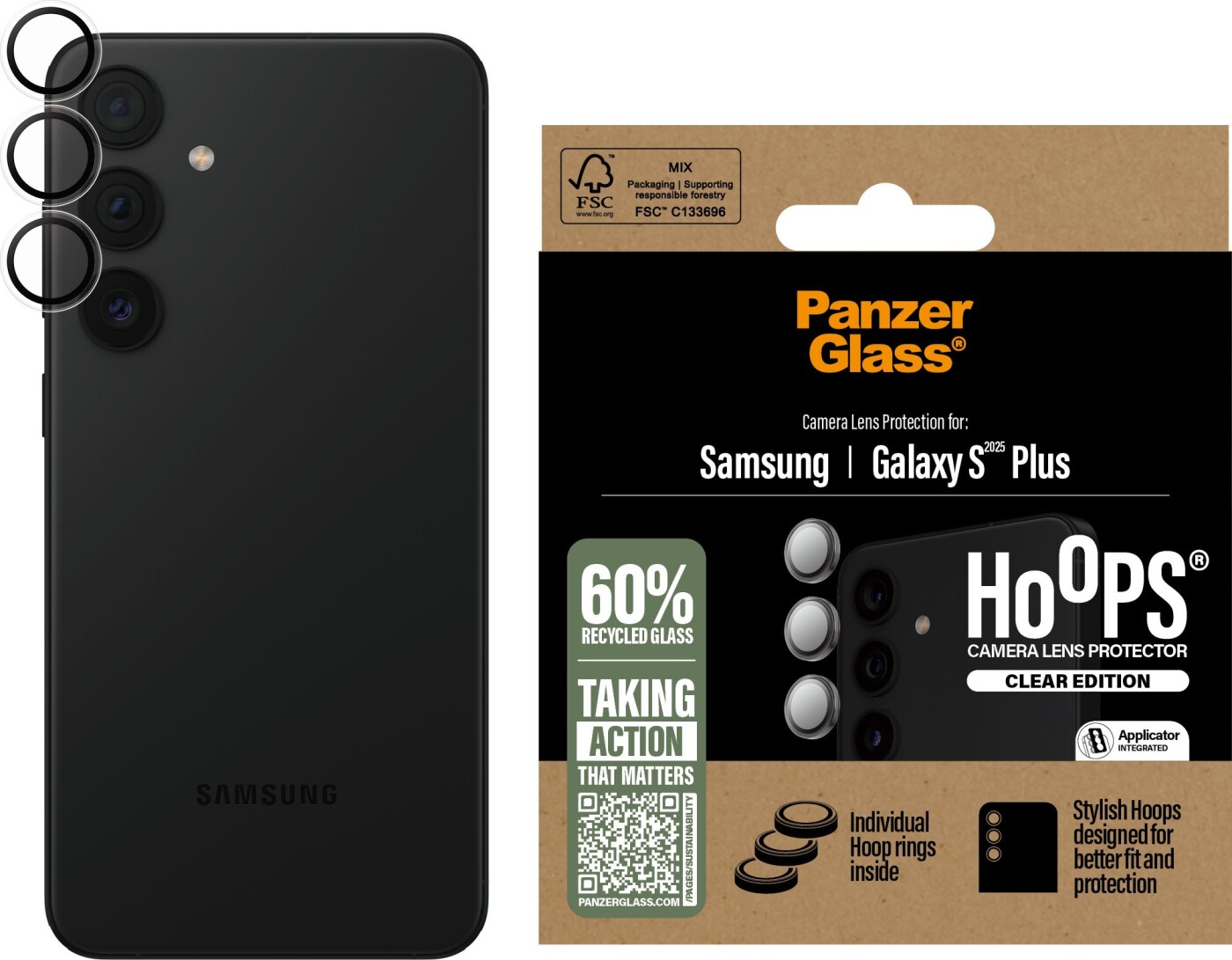 Panzerglass - Hoops Lens P Galaxy S 2025 Plus, Transparent