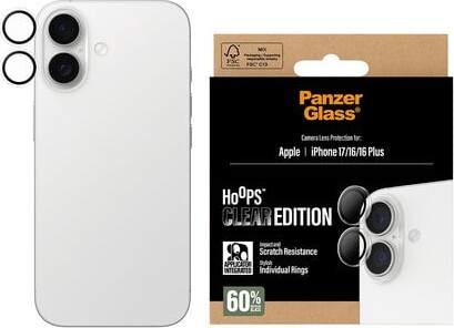 PanzerGlass Hoops - Objektiv beskyttelse for mobiltelefon - gennemsigtig - for Apple iPhone 16, 16 Plus, 17