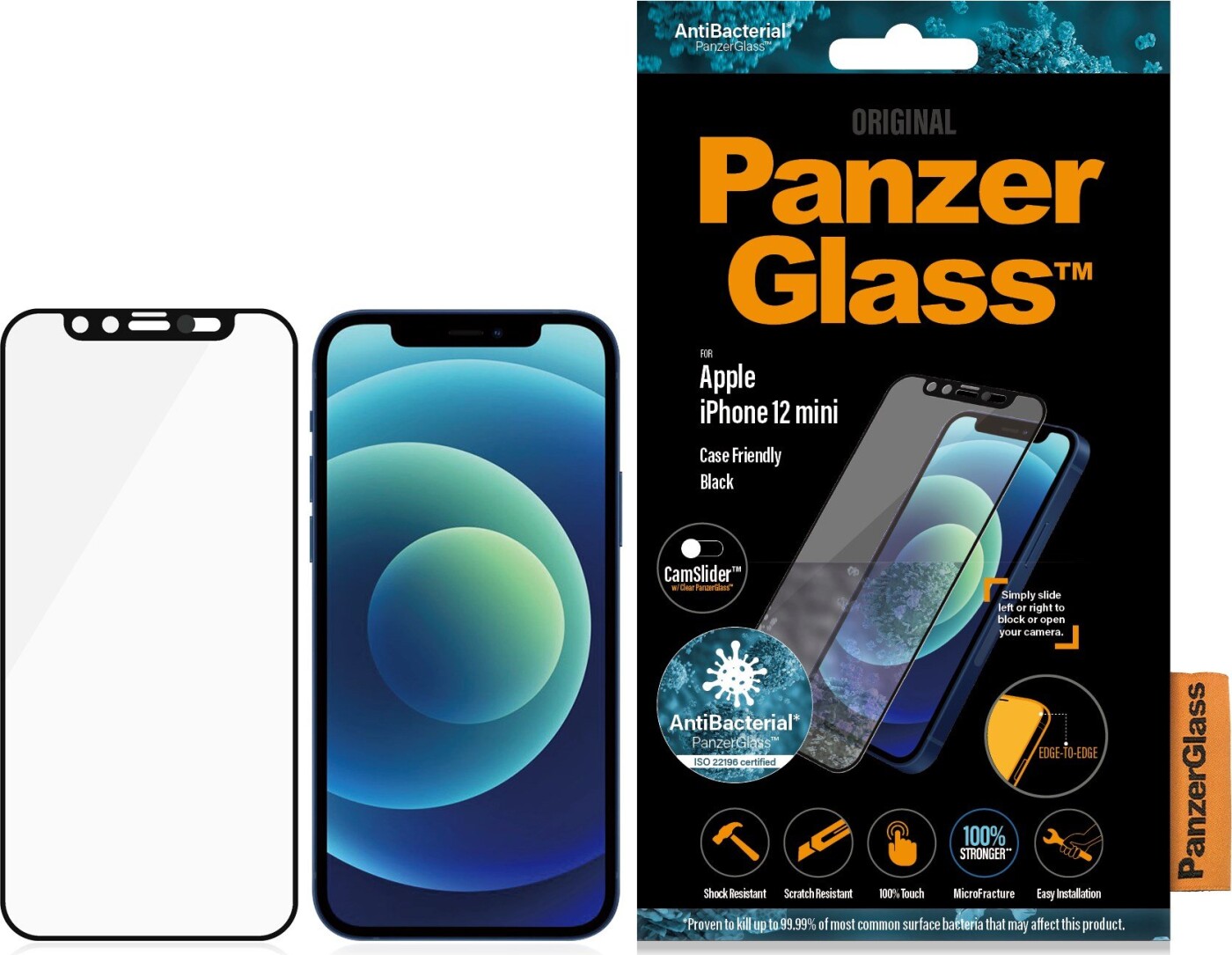 Panzerglass - Iphone 12 Mini (cf) Camslider (ab), Black