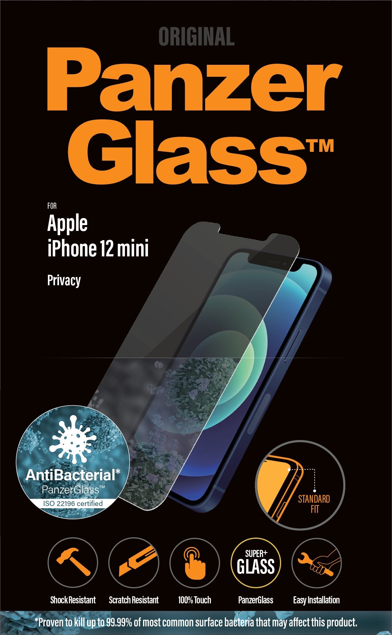 Billede af Panzerglass - Privacy Skærmbeskyttelse Apple Iphone 12 Mini - Standard Fit hos Gucca.dk