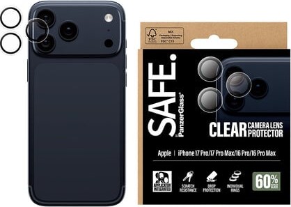 PanzerGlass SAFE. by Camera Lens Protector Transparent iPhone 17 Pro | iPhone 17 Pro Max | iPhone 16 Pro | 16 Pro Max Skærmbeskytter