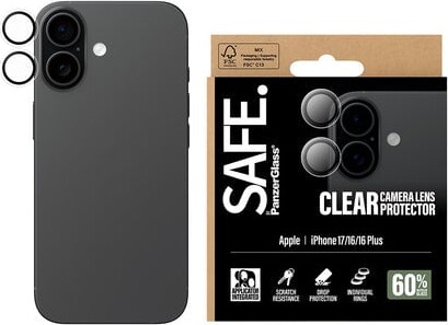SAFE by PanzerGlass Camera Lens Protector Transparent iPhone 17 | iPhone 16 | 16 Plus
