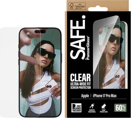 SAFE by PanzerGlass Screen Protector iPhone 17 Pro Max | Ultra-Wide Fit w. EasyAligner