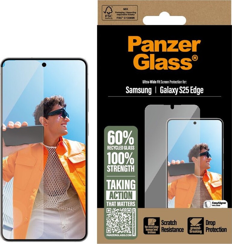Panzerglass - Galaxy S25 Edge - Skærmbeskyttelse - Ultra-wide Fit