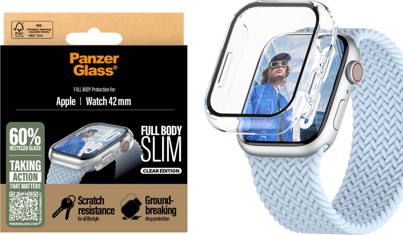 Panzerglass - Skærmbeskytter - Apple Watch 10 - 41mm - Fullbody Slim - Transparrent