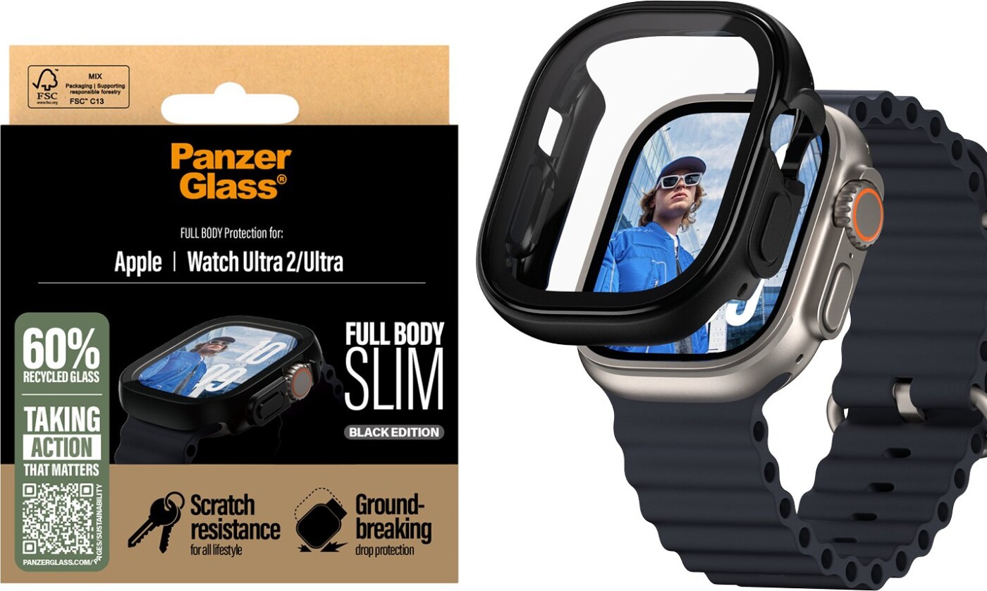 Panzerglass - Skærmbeskytter - Apple Watch Ultra 3 - Fullbody Slim - Sort