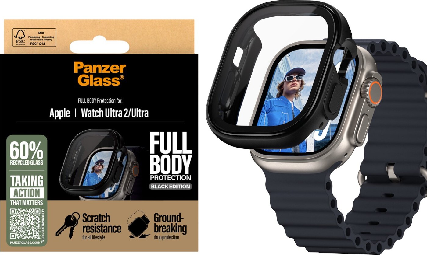 Panzerglass - Skærmbeskytter - Apple Watch Ultra 3 - Fullbody - Sort