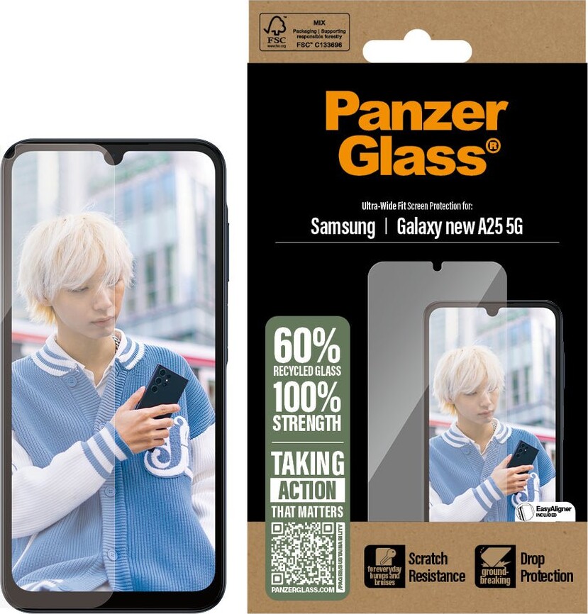 PanzerGlass - Skærmbeskytter for mobiltelefon - ultrabred pasform - glas - for Samsung Galaxy A26