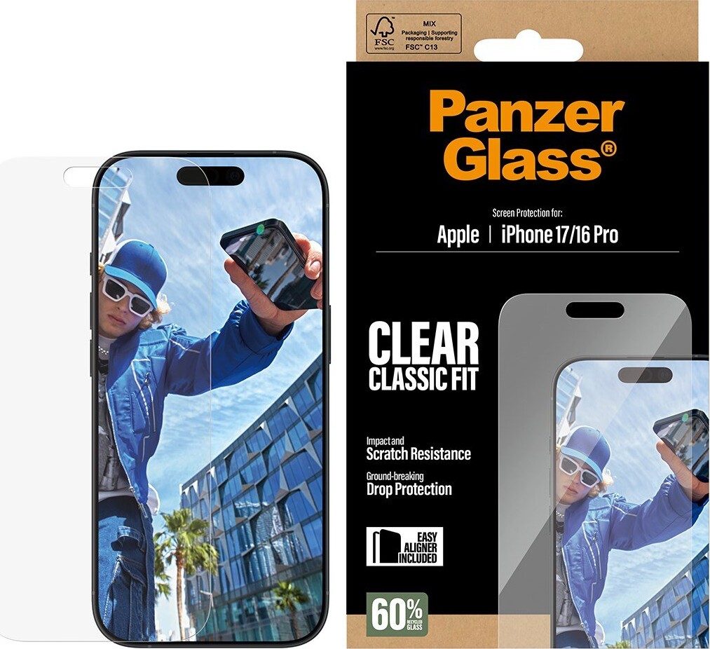Panzerglass - Iphone 17/iphone 16 Pro - Clear Classic Fit - Skærmbeskyttelse