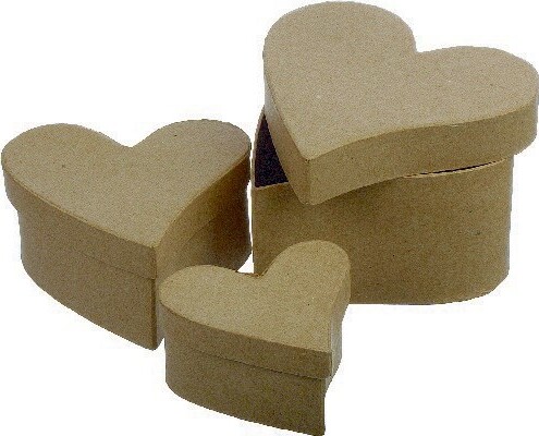 Pap Buet Hjerter 3ass.(13,5x15,5cm-9x10,5cm)