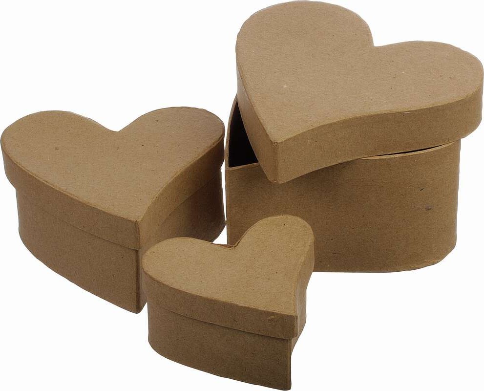 Pap Buet Hjerter 3ass.(13,5x15,5cm-9x10,5cm)