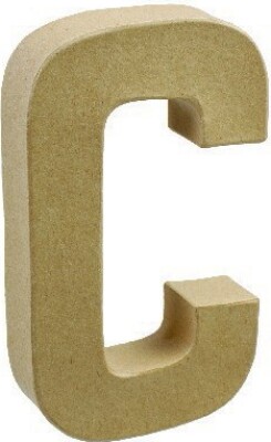 Bogstav Til Pynt - Pap - C - Stort Bogstav - 20x11,5 Cm billede