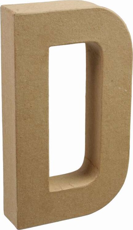 Bogstav Til Pynt - Pap - D - Stort Bogstav - 20x11,5 Cm billede
