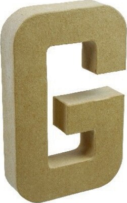 Bogstav Til Pynt - Pap - G - Stort Bogstav - 20x11,5 Cm billede