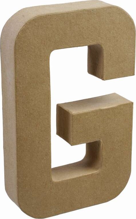 Bogstav Til Pynt - Pap - G - Stort Bogstav - 20x11,5 Cm