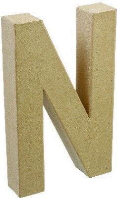 Bogstav Til Pynt - Pap - N - Stort Bogstav - 20x11,5 Cm billede