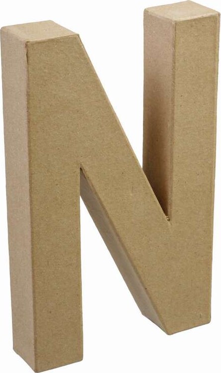 Bogstav Til Pynt - Pap - N - Stort Bogstav - 20x11,5 Cm billede