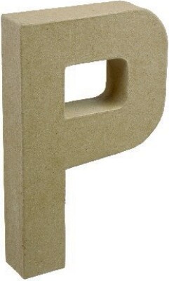 Bogstav Til Pynt - Pap - P - Stort Bogstav - 20x11,5 Cm billede