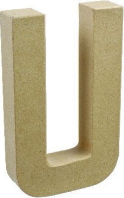 Bogstav Til Pynt - Pap - U - Stort Bogstav - 20x11,5 Cm billede