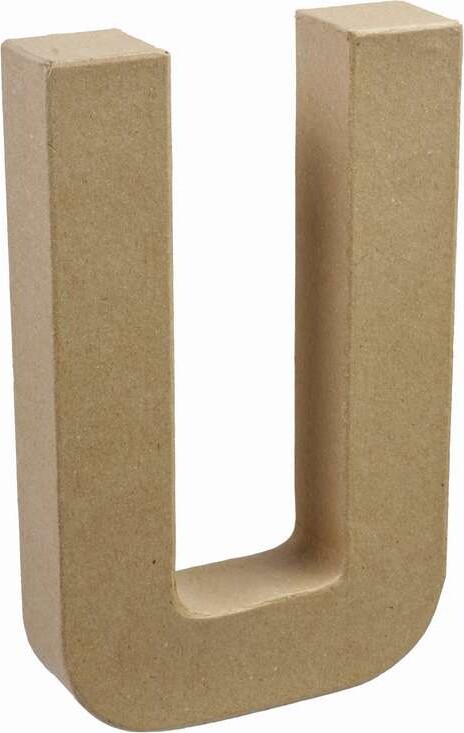 Bogstav Til Pynt - Pap - U - Stort Bogstav - 20x11,5 Cm billede